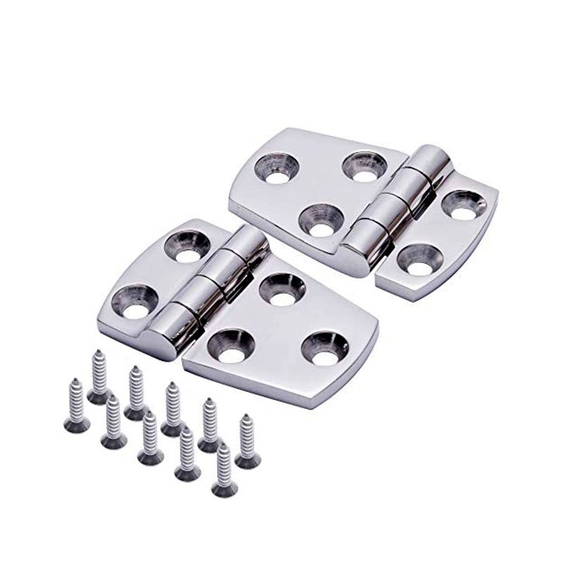 Mxeol Boat Shortside Hinges Marine Flush Hatch Compartment Hinge Heavy Duty Stainless Steel W/Fasteners 1-1/2" x 2-1/4" Pair - Image 1